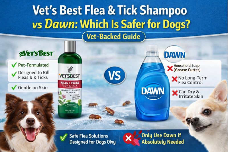 Vet’s Best Flea & Tick Shampoo vs Dawn
